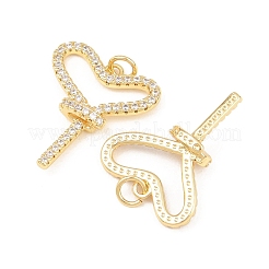 Brass Micro Pave Cubic Zirconia Pendants&nbsp;KK-C162-038G