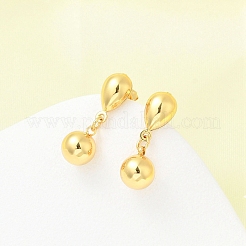 Round 304 Stainless Steel Dangle Stud Earrings&nbsp;EJEW-A125-53G