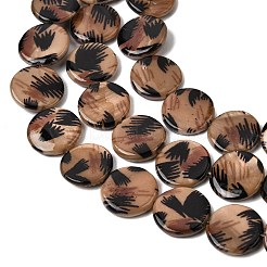 Printed Natural Freshwater Shell Beads Strands&nbsp;SHEL-A006-08