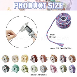 16 Rolls 16 Colors Hand Rubbed Cotton Thread Sets&nbsp;ST-CJ0042-001