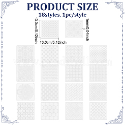 18Pcs PET Embroidery Template&nbsp;DIY-ME0003-65