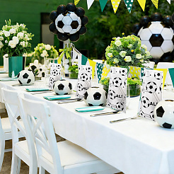 100Pcs Football Print Plastic Gift Bags with Die Cut Hole Handle&nbsp;ABAG-WH0045-101B