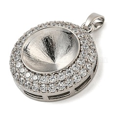 Brass Micro Pave Clear Cubic Zirconia Pendants&nbsp;KK-N254-118P-02