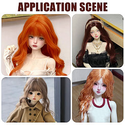 4Pcs 4 Colors High Temperature Fiber Long Flat Curly Hairstyle Doll Wig Hair&nbsp;DOLL-GL0001-04B