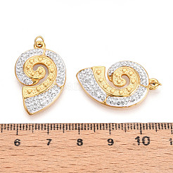 Ion Plating(IP) 304 Stainless Steel Polymer Clay Rhinestone Pendants&nbsp;STAS-N115-16G