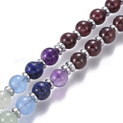 Natural Mixed Stone Pendant Necklace&nbsp;NJEW-I109-A05