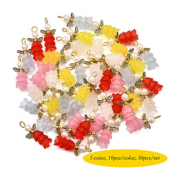 50Pcs 5 Colors ABS Plastic Imitation Pearl Pendants&nbsp;PALLOY-JF03909