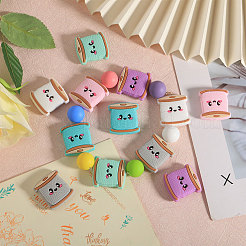 12Pcs 6 Colors Spool Food Grade Eco-Friendly Silicone Focal Beads&nbsp;SIL-CA0003-06