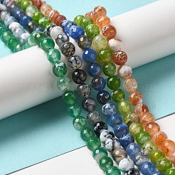 Natural Fire Crackle Agate Beads Strands&nbsp;G-D210-8mm-M1