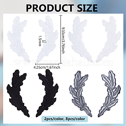 8 Pairs 2 Colors Computerized Embroidery Polyester Iron on/Sew on Patches&nbsp;DIY-BC0015-83
