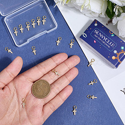 20Pcs Brass Micro Pave Cubic Zirconia Tiny Cross Charms&nbsp;ZIRC-SC0001-36