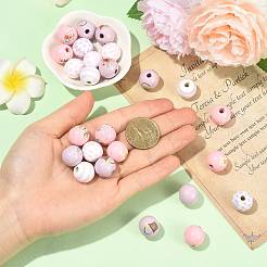 40Pcs 10 Colors Easter Theme Printed Wood Beads&nbsp;WOOD-FS0002-55B