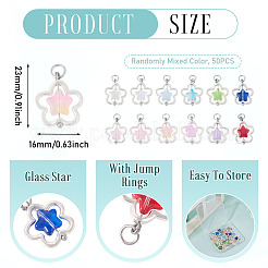 50Pcs Alloy & Glass Pendants&nbsp;PALLOY-TAC0239