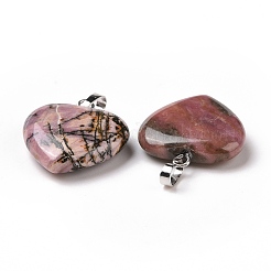 Natural Rhodonite Pendants&nbsp;G-G956-B22-FF
