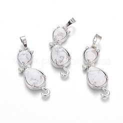 Natural & Synthetic Mixed Stone Kitten Pendants&nbsp;G-J386-E