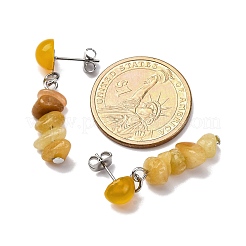 Natural Topaz Jade Dangle Stud Earrings&nbsp;EJEW-JE06371-08