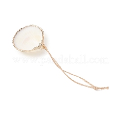 Electroplate Sea Shell Pendant Decorations&nbsp;HJEW-JM04621