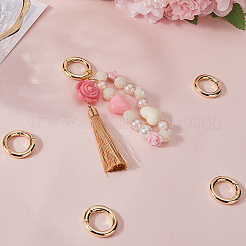 5Pcs Brass Spring Gate Rings&nbsp;KK-BBC0012-51