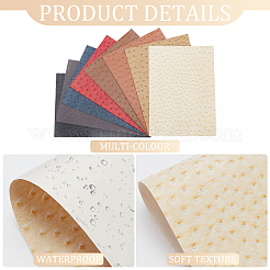 8 Sheets 8 Colors Ostrich PVC Imitation Leather Fabric&nbsp;DIY-BC0012-08