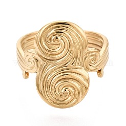 Adjustable Ion Plating(IP) 304 Stainless Steel Cuff Open Rings for Women&nbsp;RJEW-N052-24G
