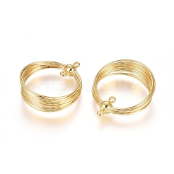 Brass  2-Loop Link Pendants&nbsp;KK-G389-12G