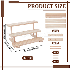 3-Tier Wood Jewelry Display Card Display Riser Stands&nbsp;ODIS-WH0086-104A