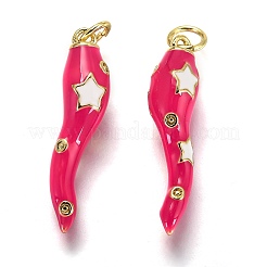 Brass Enamel Pendants&nbsp;X-KK-B026-15G-B