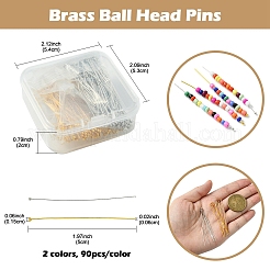 180Pcs 2 Colors Brass Ball Head Pins&nbsp;KK-YW0002-33