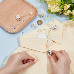 6Pcs 6 Styles Alloy Brooch Pins&nbsp;JEWB-PH0001-63