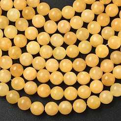 Natural Yellow Jade Bead Strands&nbsp;G-K121-02-8mm