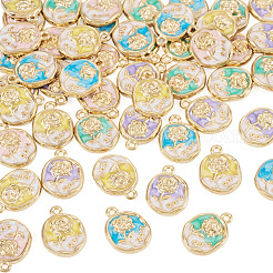 50Pcs 5 Colors Alloy Pendants&nbsp;ENAM-TA0003-93G