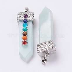 Natural Amazonite with Synthetic & Natural Mixed Stone Chakra Big Pendants&nbsp;G-E415-B03