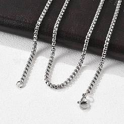 Tarnish Resistant 304 Stainless Steel Venetian Chain Box Chain Necklace Making&nbsp;X-STAS-A028-N031P-A