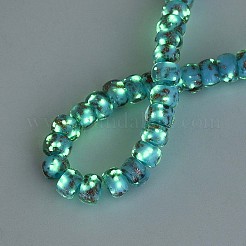 Luminous Handmade Gold Foil Glass Beads Strands&nbsp;FOIL-N029-02A-04