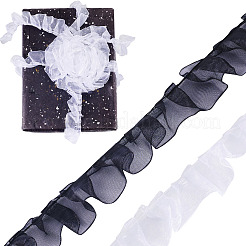 2Rolls 2 Colors Floral Polyester Lace Ribbon&nbsp;OCOR-TA0002-66