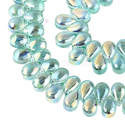 Electroplate Transparent Glass Beads Strands&nbsp;EGLA-N057-01A-03