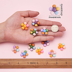 60Pcs 5 Colors Resin Cabochons&nbsp;RESI-BY0001-03