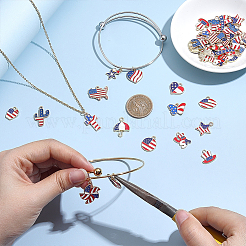 40Pddcs 20 Styles Independence Day Themed Zinc Alloy Enamel Pendants&nbsp;ENAM-ME0001-61