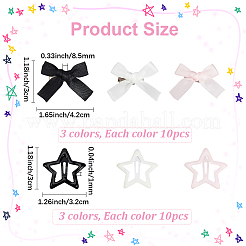 30Pcs 3 Colors Star Iron Enamel Snap Hair Clips&nbsp;OHAR-SP0001-03
