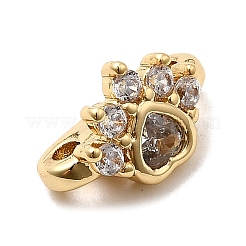Brass Micro Pave Cubic Zirconia Spacer Bars&nbsp;KK-H089-21G