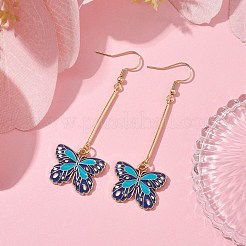 Alloy Enamel Butterfly Dangle Earrings&nbsp;EJEW-JE05604-03