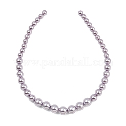Electroplated Shell Pearl Graduated Beads Strands&nbsp;BSHE-C011-04-03