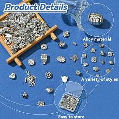 100Pcs 25 Styles Tibetan Style Alloy Beads&nbsp;TIBEB-YW0001-29