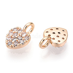 Brass Micro Pave Cubic Zirconia Charms&nbsp;X-KK-P157-14G-01-NF