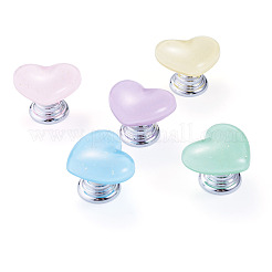 5Pcs 5 Colors Plastic Heart Shaped Toilet Tank Button&nbsp;AJEW-TA0003-58