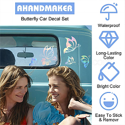 12 Sheets 2 Styles Laser Butterfly PET Waterproof Car Stickers&nbsp;DIY-GA0006-08