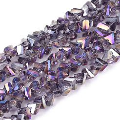 Electroplate Transparent Glass Beads Strands&nbsp;GLAA-N021-4mm-M