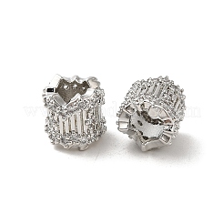Rack Plating Brass Micro Pave Cubic Zirconia European Beads&nbsp;KK-Q795-03P
