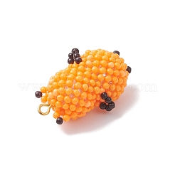 Glass Seed Beaded Hamster Pendants&nbsp;PALLOY-MZ01035-02