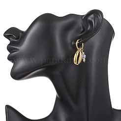 Brass Shell Shape Hoop Earrings&nbsp;EJEW-JE06738